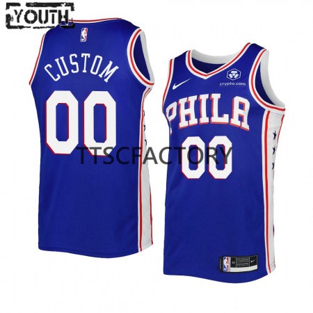 Philadelphia 76ers Custom Nike 2022-2023 Icon Edition Royal Lasten Pelipaidat Swingman
